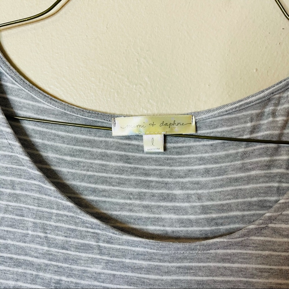 Floral and Striped Knit Babydoll Top - Picture 3 of 6